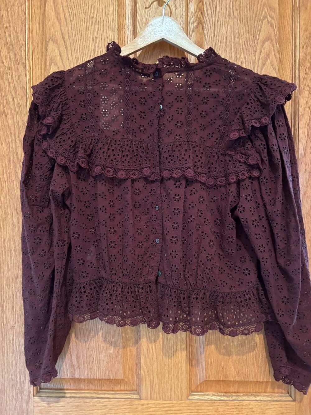 BEAUTIFUL NWT DOEN FLORYN LACE TOP ANTIQUE WALNUT SIZE L